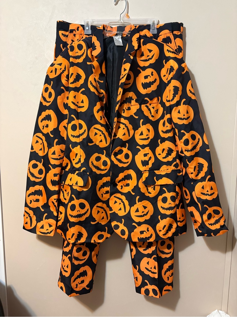 Spirit Jack O Lantern Suit Halloween Pumpkin Jacket Blazer Pant Set mensSize XXL